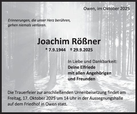 Trauer Joachim Rößner Trauer Joachim Rößner