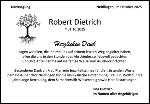 Danksagung Robert Dietrich Danksagung Robert Dietrich