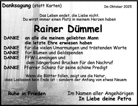 Danksag. Rainer Dümmel Danksag. Rainer Dümmel