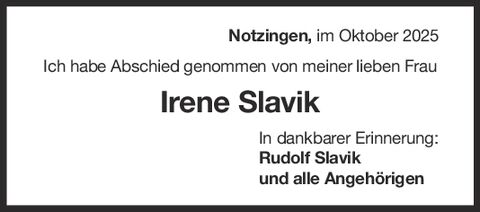 Trauer Irene Slavik Trauer Irene Slavik