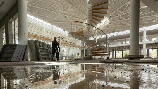 Blick ins Innere der KSK-Baustelle in Kirchheim. Foto: Carsten Riedl Blick ins Innere der KSK-Baustelle in Kirchheim. Foto: Carsten Riedl