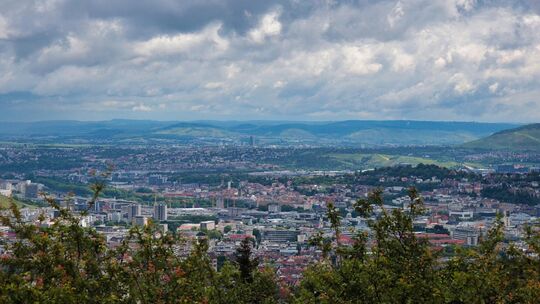 Blick auf den Stuttgarter Talkessel. Blick auf den Stuttgarter Talkessel.