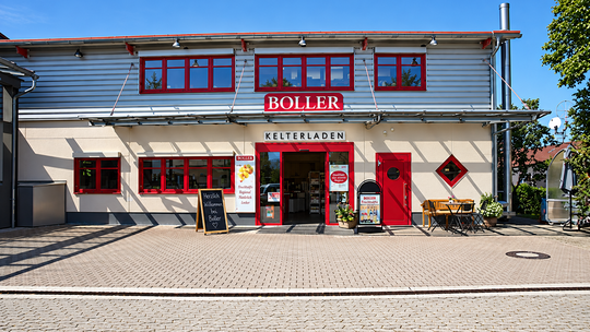 Der Kelterladen in der Bad Boller Hauptstraße. Foto: pr | KI-optimiert Der Kelterladen in der Bad Boller Hauptstraße. Foto: pr | KI-optimiert
