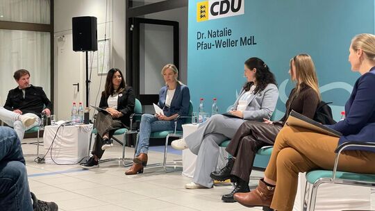 Die CDU-Abgeordnete Natalie-Pfau Weller (Dritte von rechts) hatte Experten eingeladen. Die CDU-Abgeordnete Natalie-Pfau Weller (Dritte von rechts) hatte Experten eingeladen.